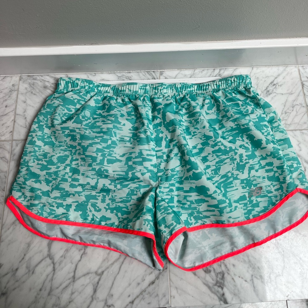 New Balance Running Shorts, green, size large